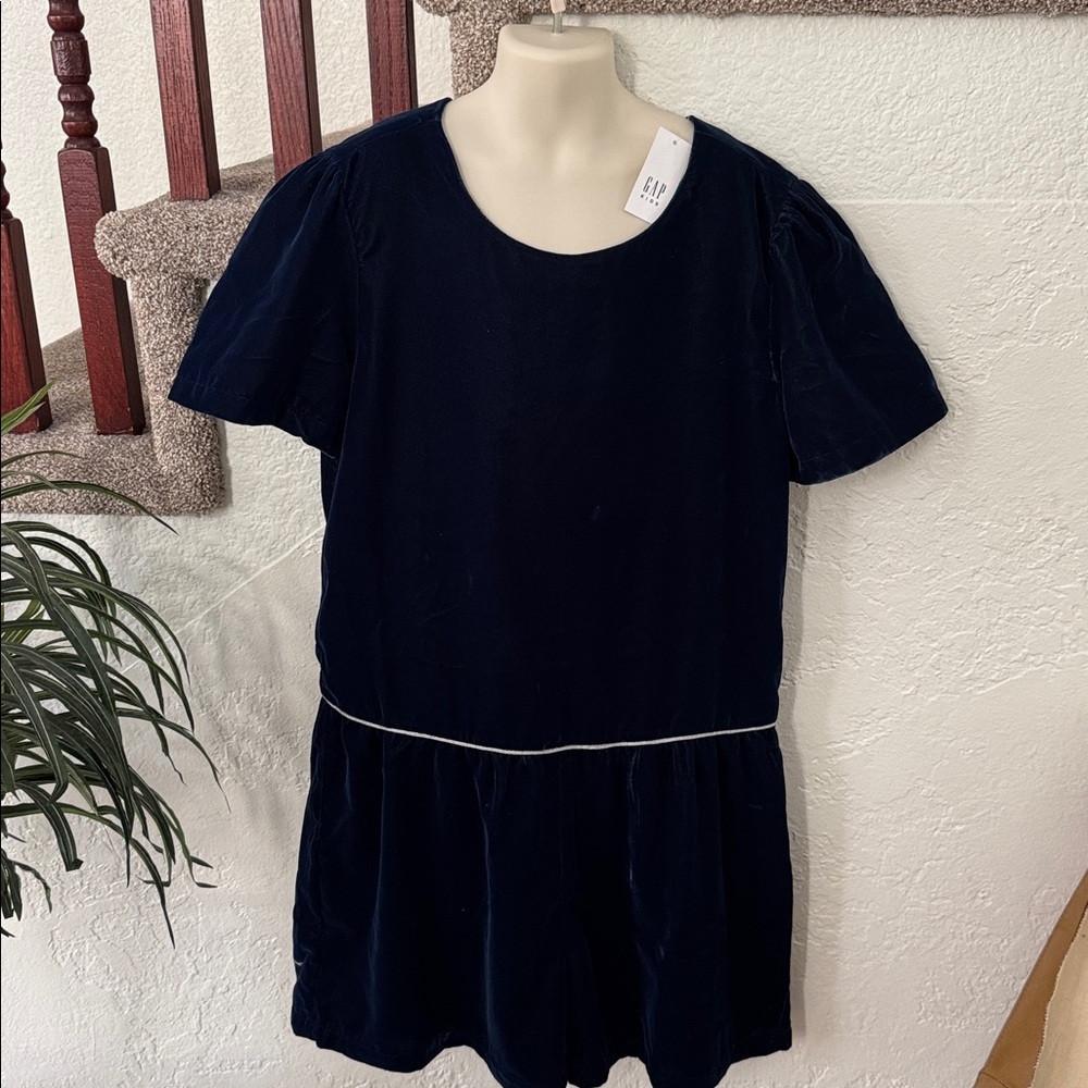 GAP Kids Deep Blue Velvet Romper Size XXL